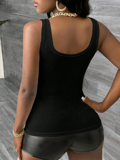 New Solid Color Sexy Slimming Fashion V-Neck Pleated Women's Suit Tank Top