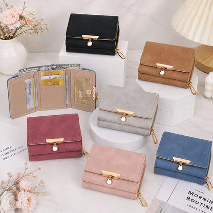 New Women's Wallet PU Leather Short Snap Closure Clutch Bag Small Coin Purse Card Holder Handbag