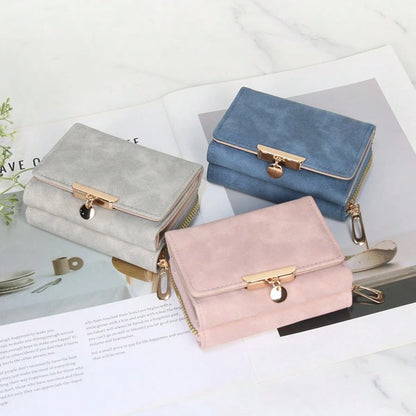 New Women's Wallet PU Leather Short Snap Closure Clutch Bag Small Coin Purse Card Holder Handbag