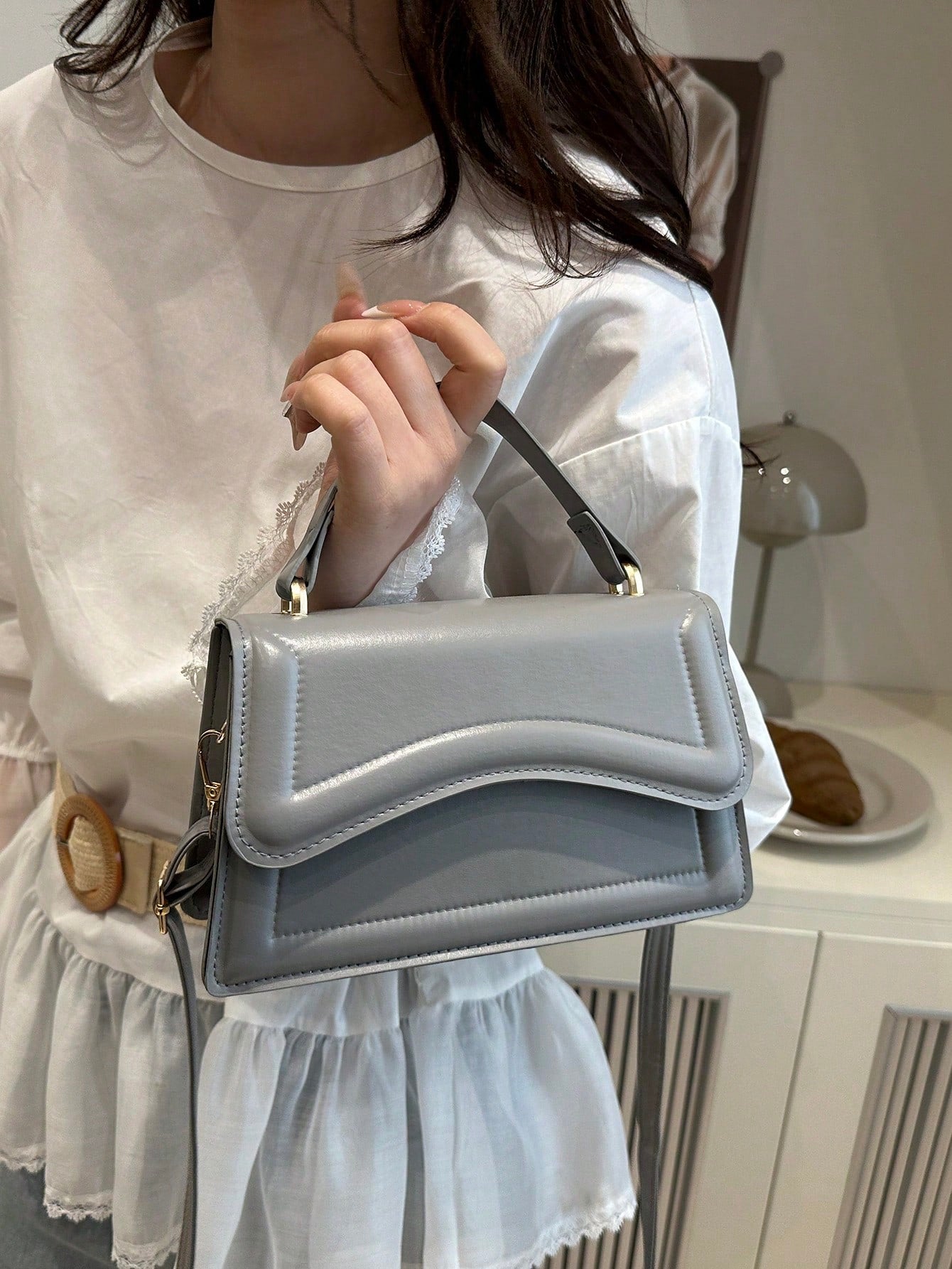 New Women Solid Color PU Leather Small Square Handbag, Simple Fashion Chic Outdoor Shoulder Bag With Detachable & Adjustable Strap