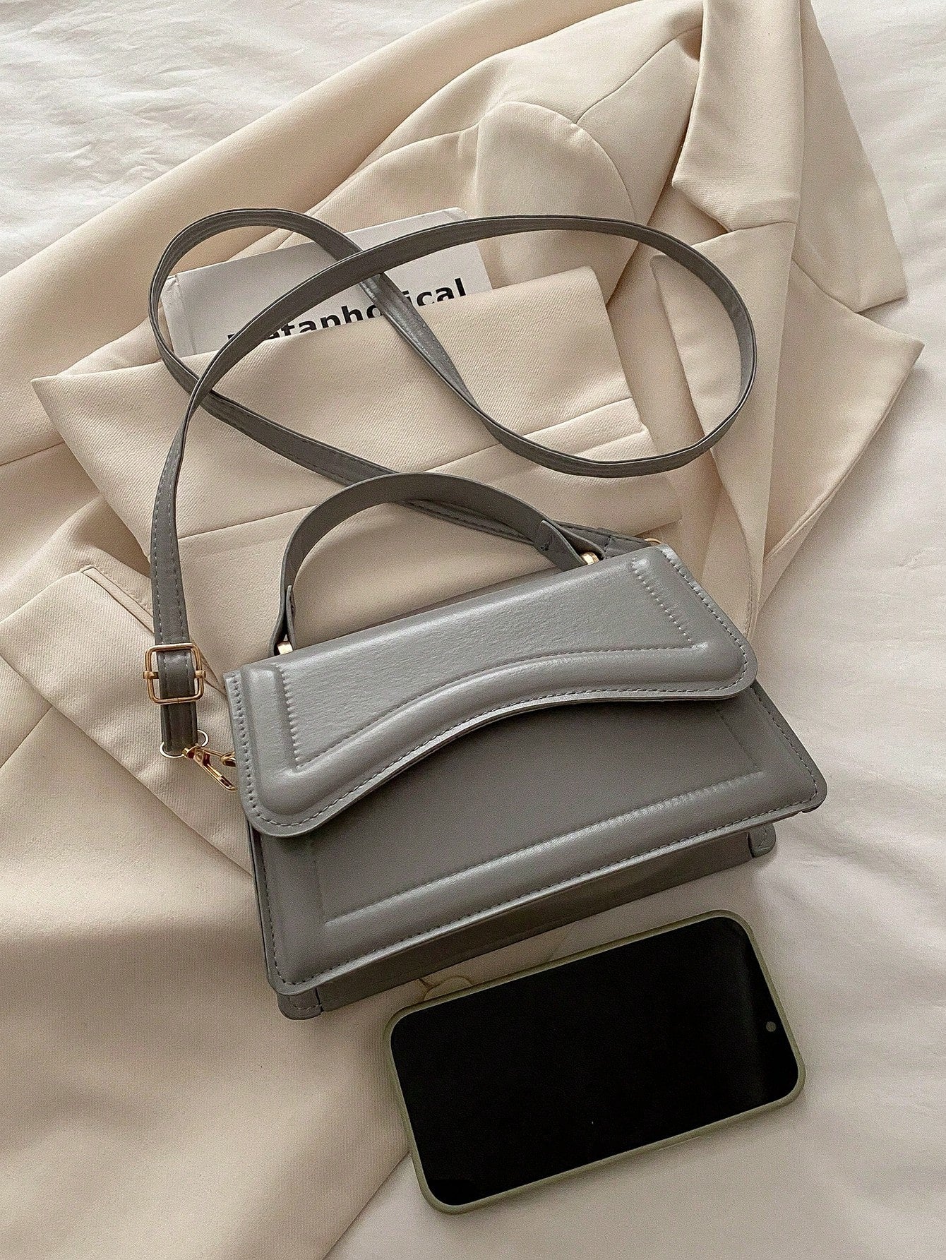New Women Solid Color PU Leather Small Square Handbag, Simple Fashion Chic Outdoor Shoulder Bag With Detachable & Adjustable Strap