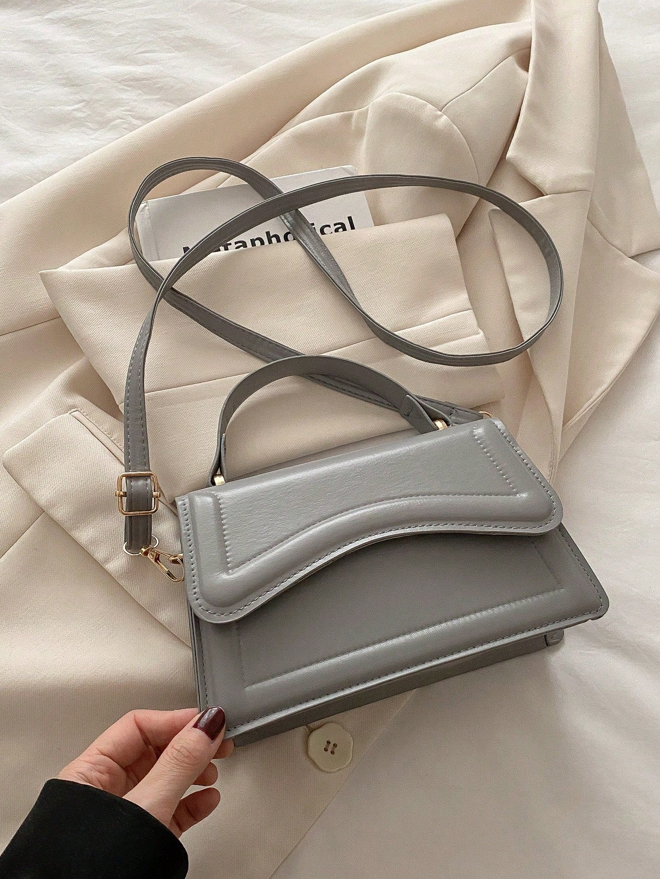 New Women Solid Color PU Leather Small Square Handbag, Simple Fashion Chic Outdoor Shoulder Bag With Detachable & Adjustable Strap