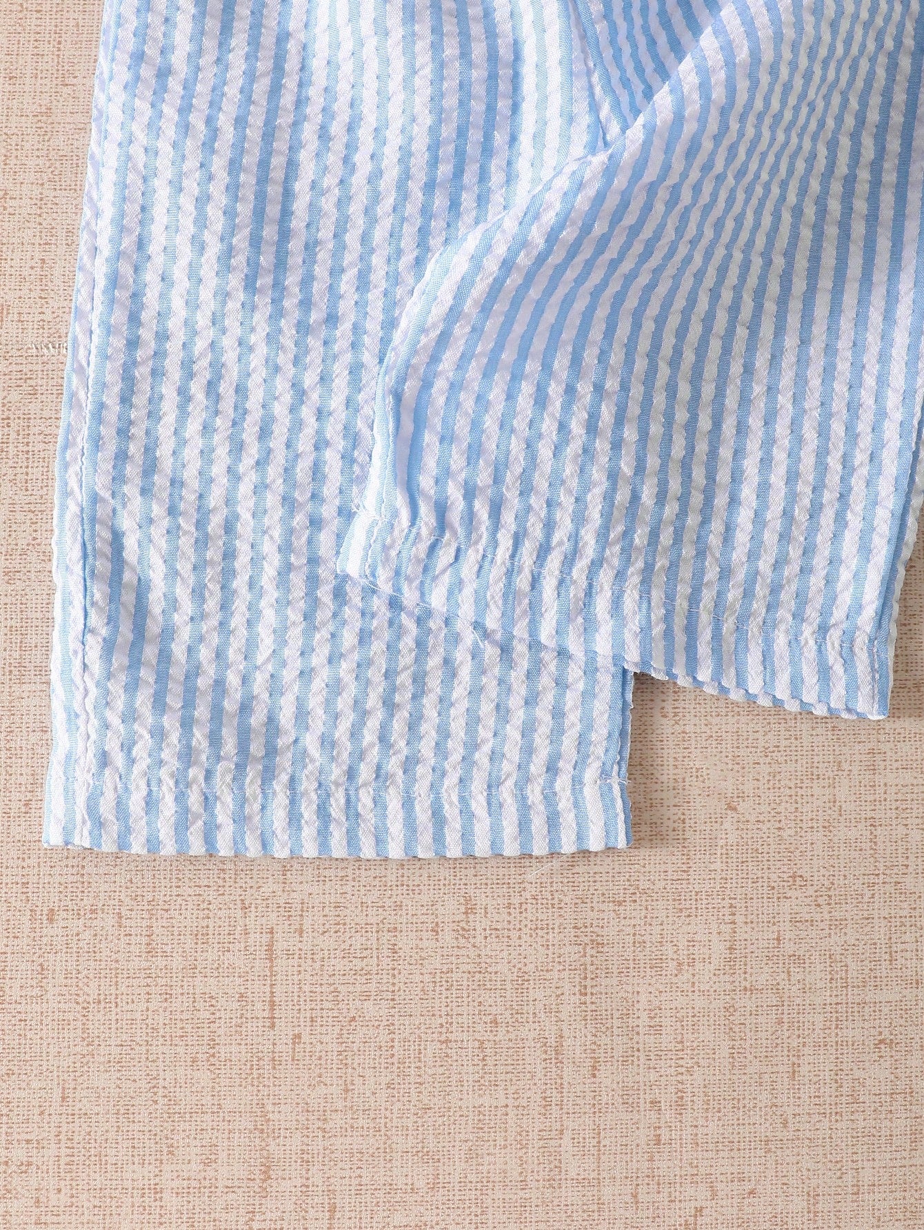Newborn Baby Girl Outfit Blue And White Stripe Summer Cute Baby Shower Sleeveless Top With Lace