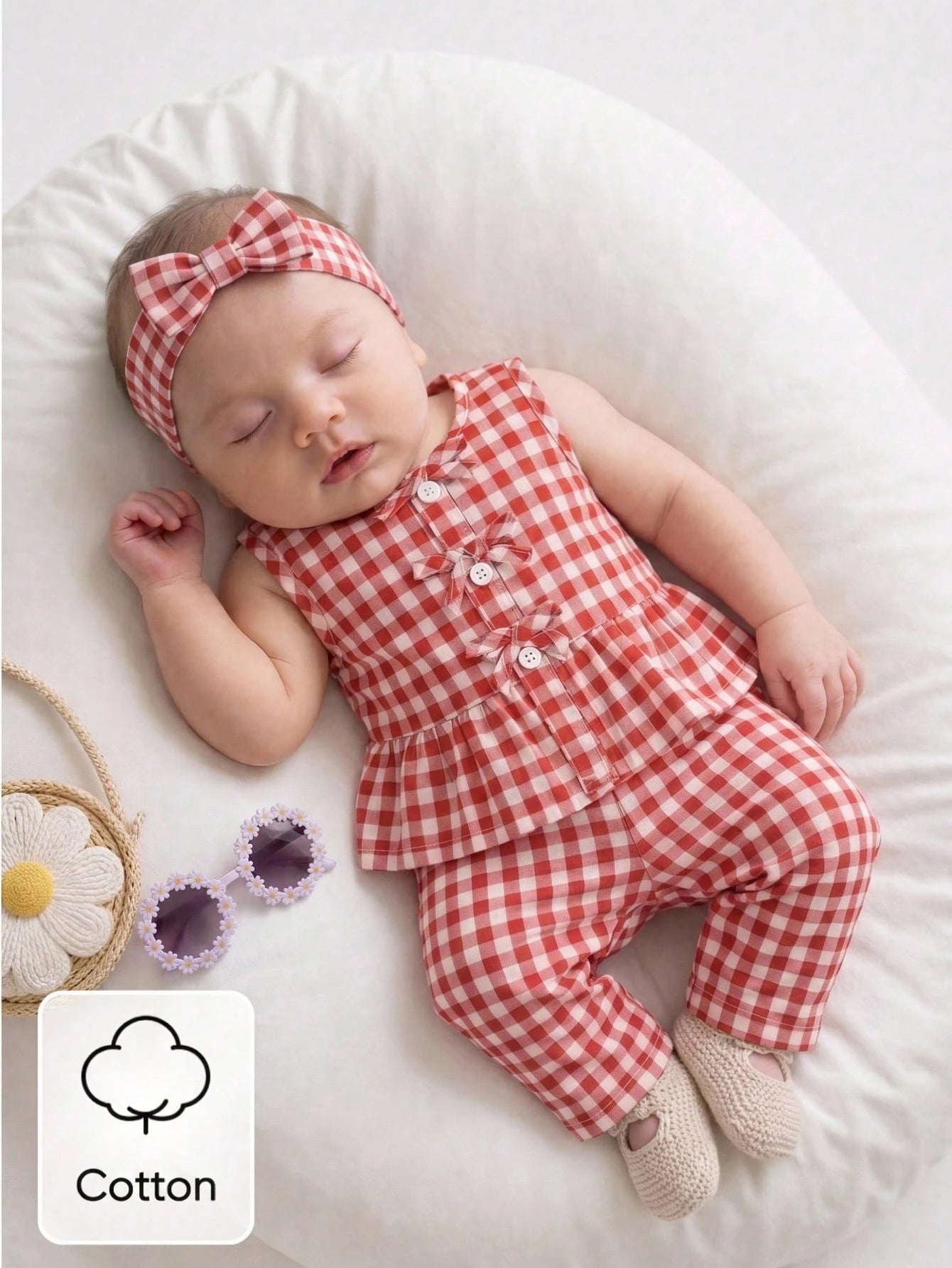 Newborn Baby Girl Outfit Blue And White Stripe Summer Cute Baby Shower Sleeveless Top With Lace