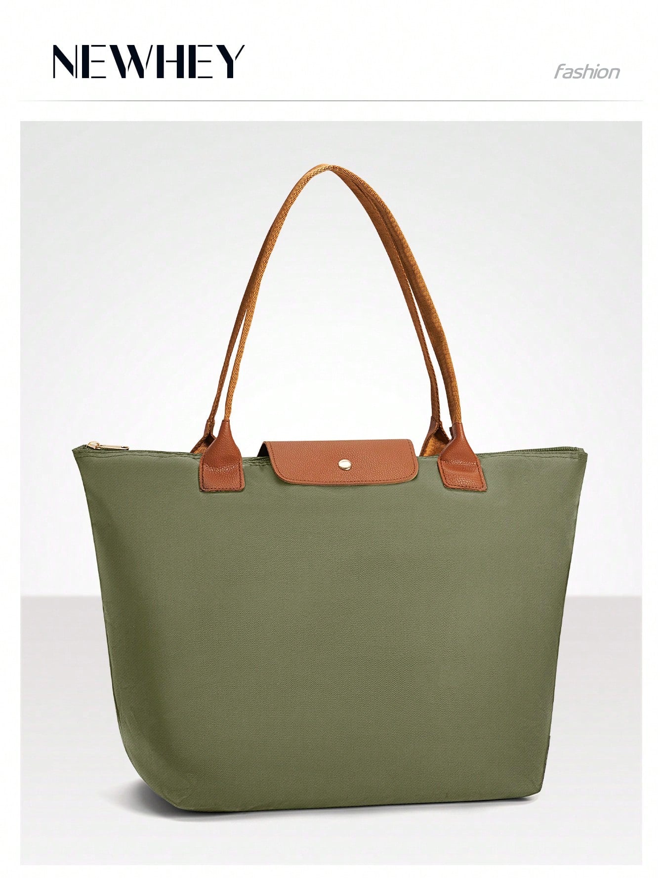 NEWHEY Women's Nylon Foldable Shoulder Tote Bag, Top Handle, Weekend Travel Handbag