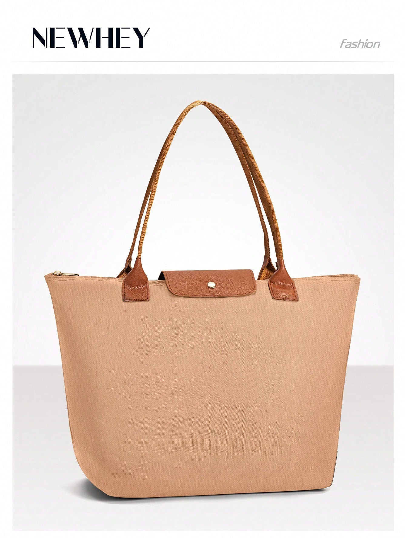 NEWHEY Women's Nylon Foldable Shoulder Tote Bag, Top Handle, Weekend Travel Handbag