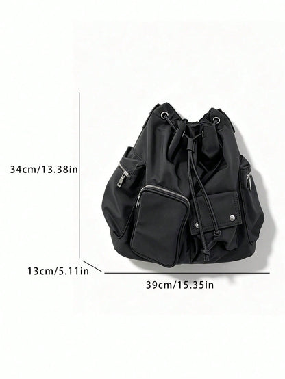 Nicekee Casual Versatile Large Capacity Shoulder Bag, Multi Pocket Design, Simple And Stylish Solid Color Multifunctional Personalized Crossbody Bag