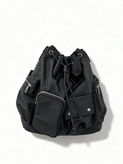 Nicekee Casual Versatile Large Capacity Shoulder Bag, Multi Pocket Design, Simple And Stylish Solid Color Multifunctional Personalized Crossbody Bag