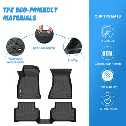 Nilight Luxury TPE Floor Mats Compatible With Audi A5 2025, Waterproof Anti-Slip Car Interior Decor, All Season Floor Liners