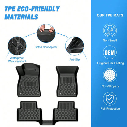 Nilight Luxury TPE Floor Mats Compatible With Audi A5 2025, Waterproof Anti-Slip Car Interior Decor, All Season Floor Liners