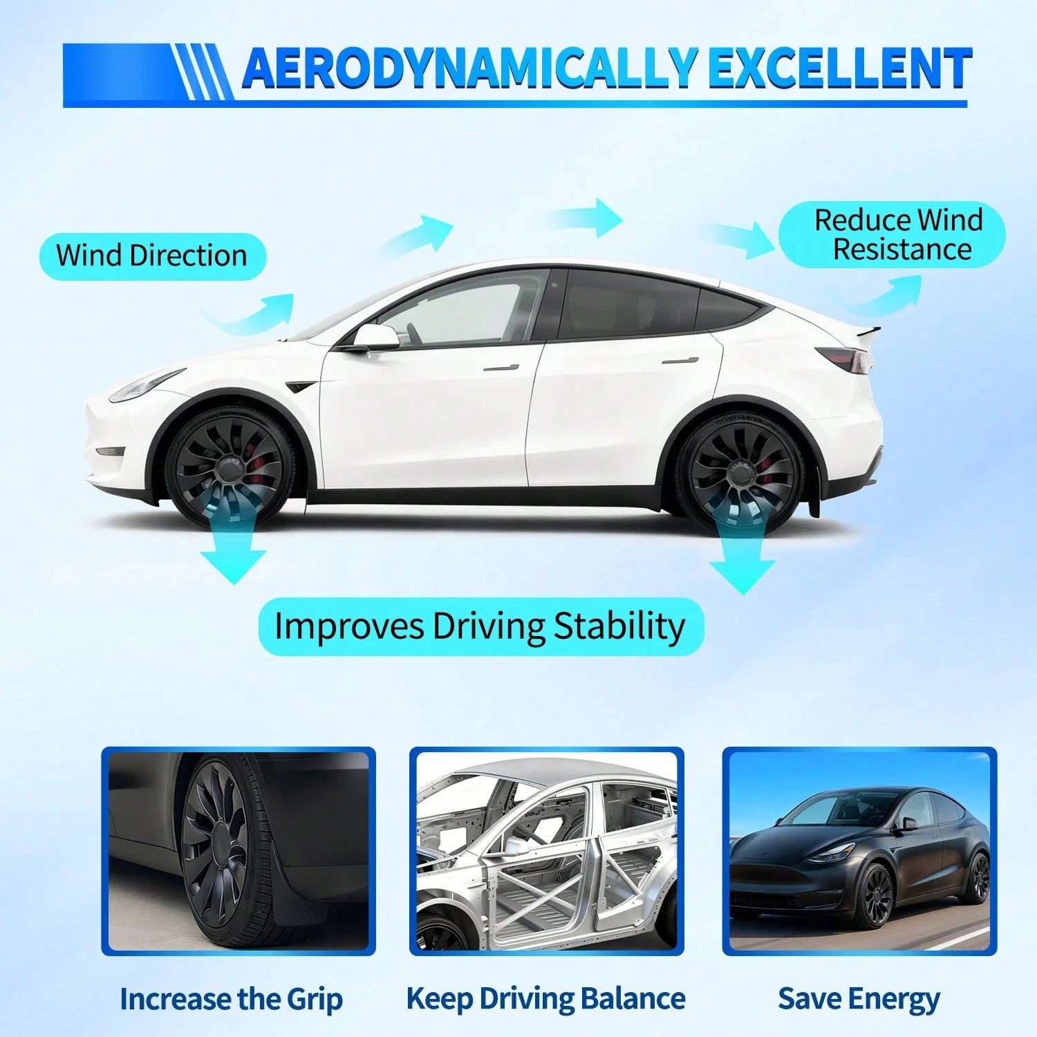 Nilight Rear Trunk Spoiler Compatible With Tesla Model Y 2020-2024, Matte Black Performance Ducktail Wing, ABS Exterior Body Styling Accessories
