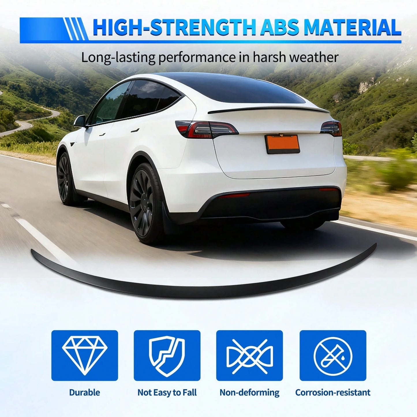 Nilight Rear Trunk Spoiler Compatible With Tesla Model Y 2020-2024, Matte Black Performance Ducktail Wing, ABS Exterior Body Styling Accessories