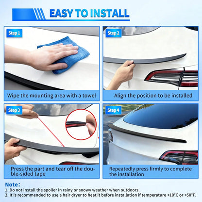 Nilight Rear Trunk Spoiler Compatible With Tesla Model Y 2020-2024, Matte Black Performance Ducktail Wing, ABS Exterior Body Styling Accessories