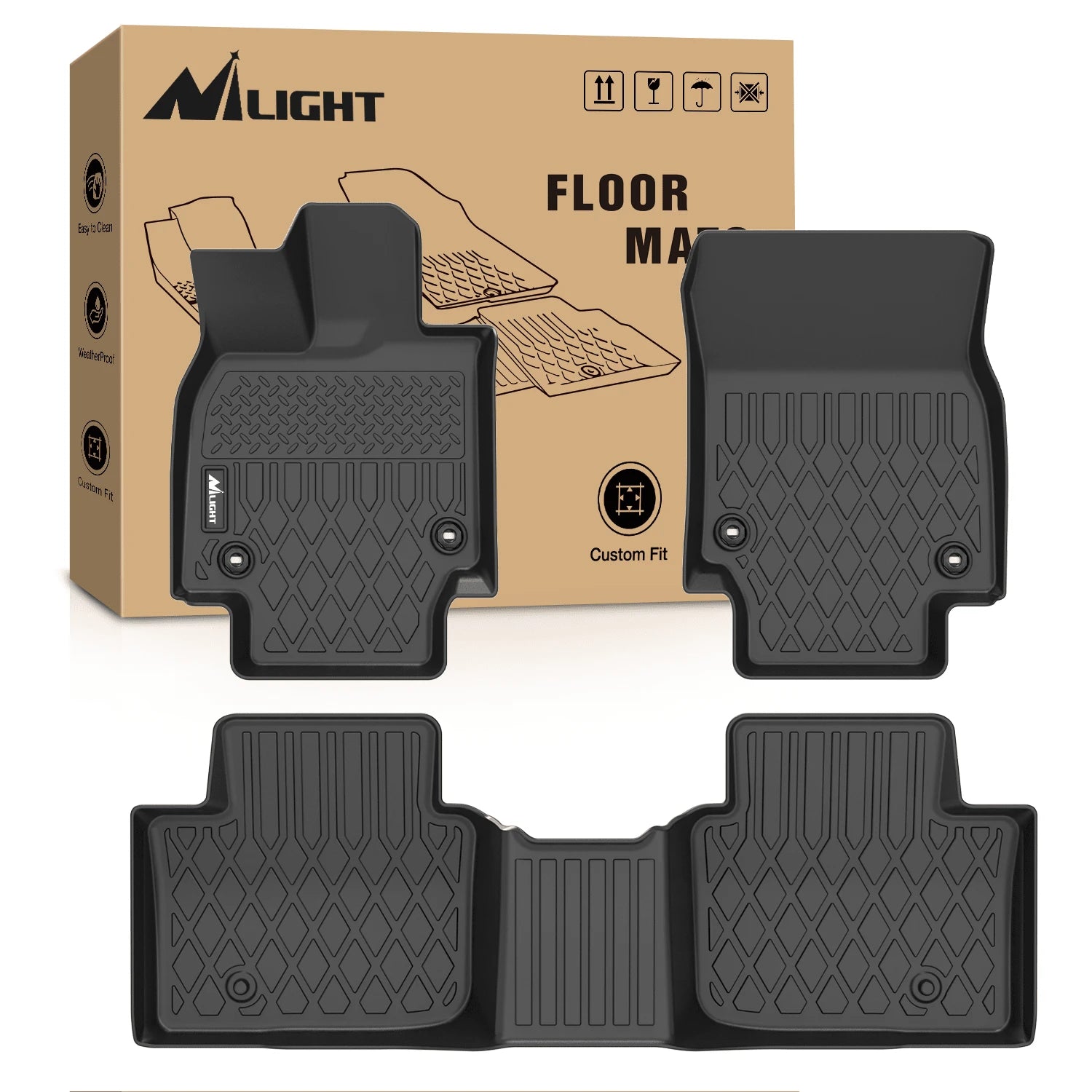 Nilight TPE Floor Mats Compatible With Toyota Crown 2023-2025 Luxury TPE Car Floor Mats Custom Fit Waterproof All Weather Floor Liners Dirt Resistant Non Slip Interior Accessories