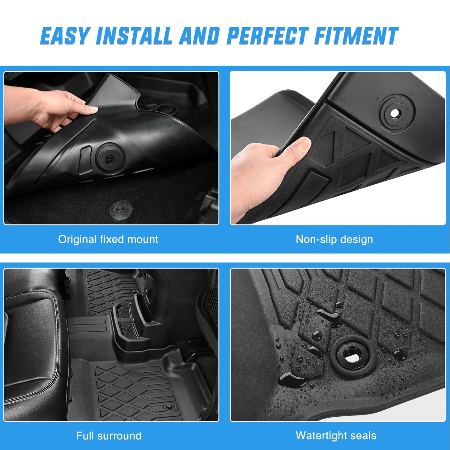 Nilight TPE Floor Mats Compatible With Toyota Crown 2023-2025 Luxury TPE Car Floor Mats Custom Fit Waterproof All Weather Floor Liners Dirt Resistant Non Slip Interior Accessories