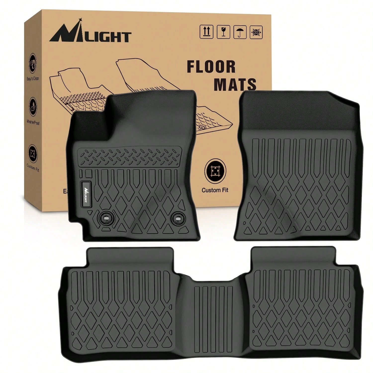 Nilight TPE Floor Mats Compatible With Toyota Crown 2023-2025 Luxury TPE Car Floor Mats Custom Fit Waterproof All Weather Floor Liners Dirt Resistant Non Slip Interior Accessories
