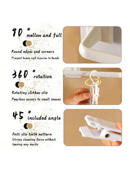 No-Drilling Shelf With 10 Clips, Baby Wardrobe Organizer For Clothes, Bibs, Hats, Socks And Underwear Love Valentine