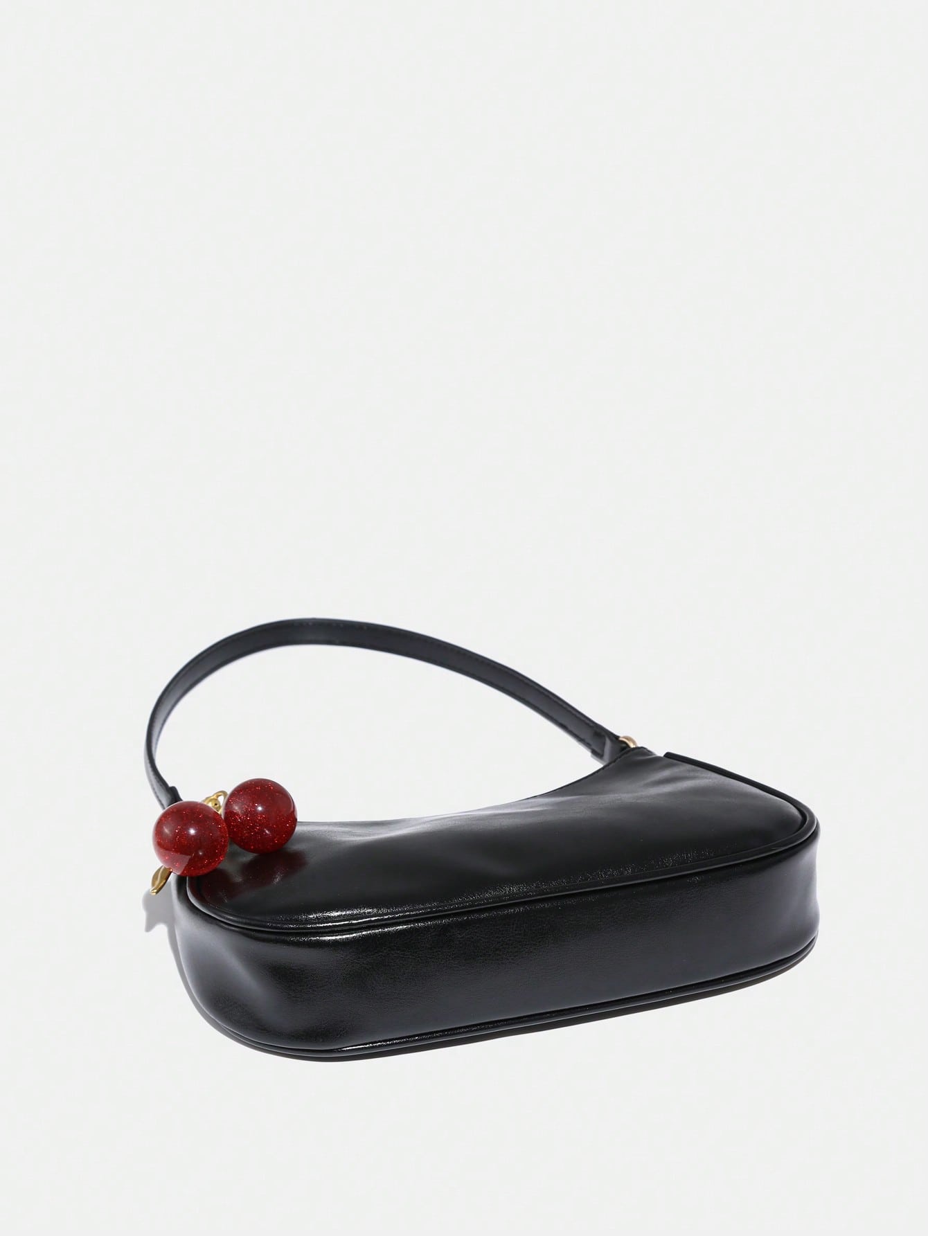 Novachic, Women's Fall Outfits, Floral Patterned Fabric,  Cherry Pendant, Women's Minimalist Shoulder Bag, Zipper Closure, Retro Style
