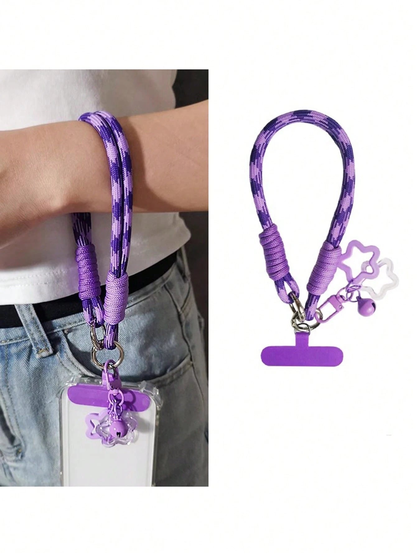 Nylon Wrist Strap, Suitable For Phone Cases, Universal Clip-On Lanyard, Woven Cord Wrist Strap With Charms, Suitable For Women, Shopping Anti-Drop Pendant Accessory Gifts For Mother, Family, Friends