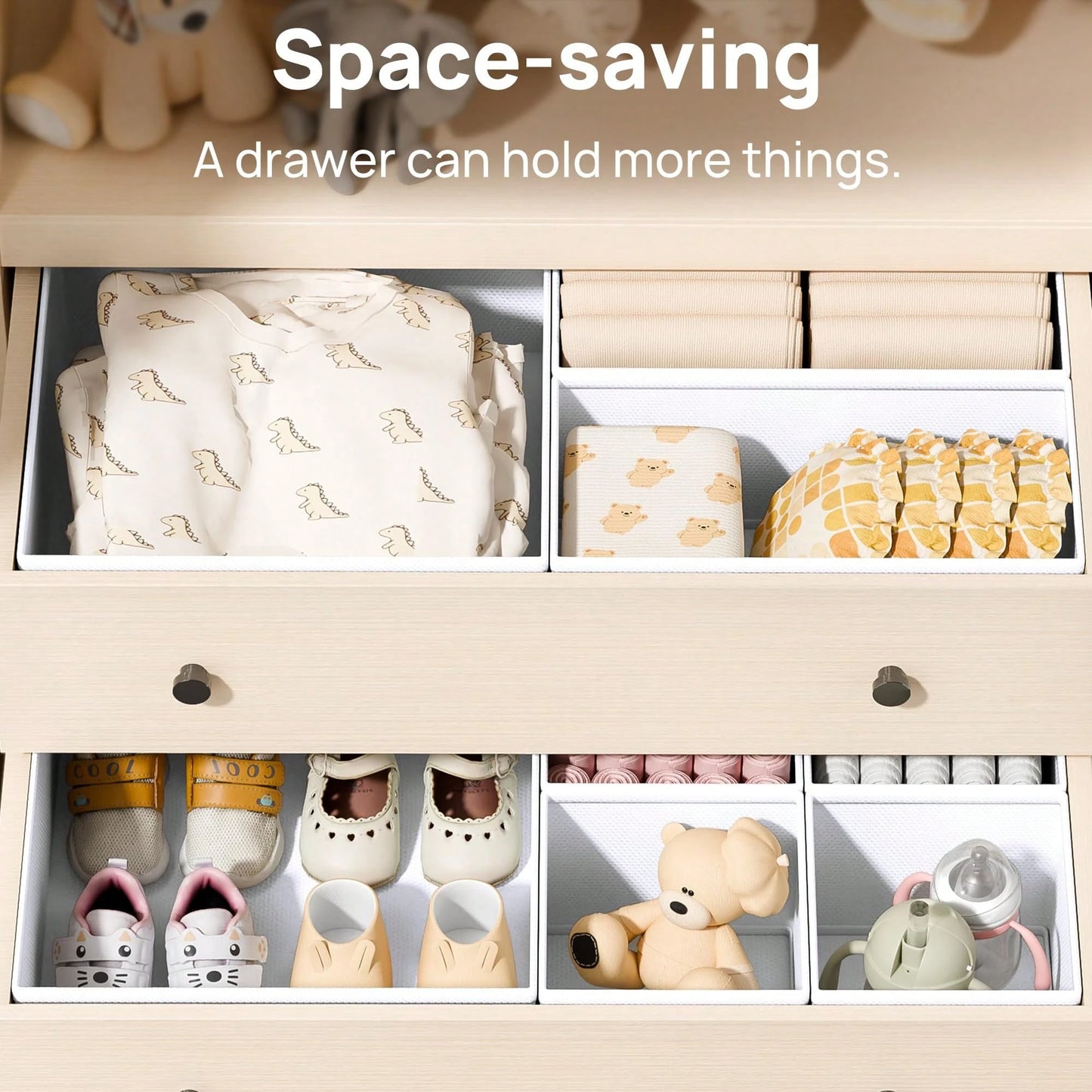 Oaoleer 12 Pack Baby Clothes Organizer, Dresser Drawer Organizer For Baby Clothing, Foldable Fabric Closet Drawer Storage Bins