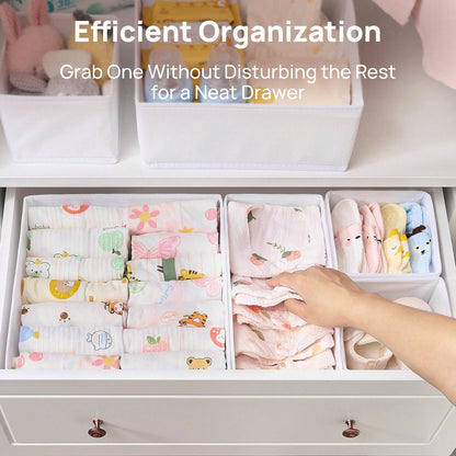 Oaoleer 12 Pack Baby Clothes Organizer, Dresser Drawer Organizer For Baby Clothing, Foldable Fabric Closet Drawer Storage Bins
