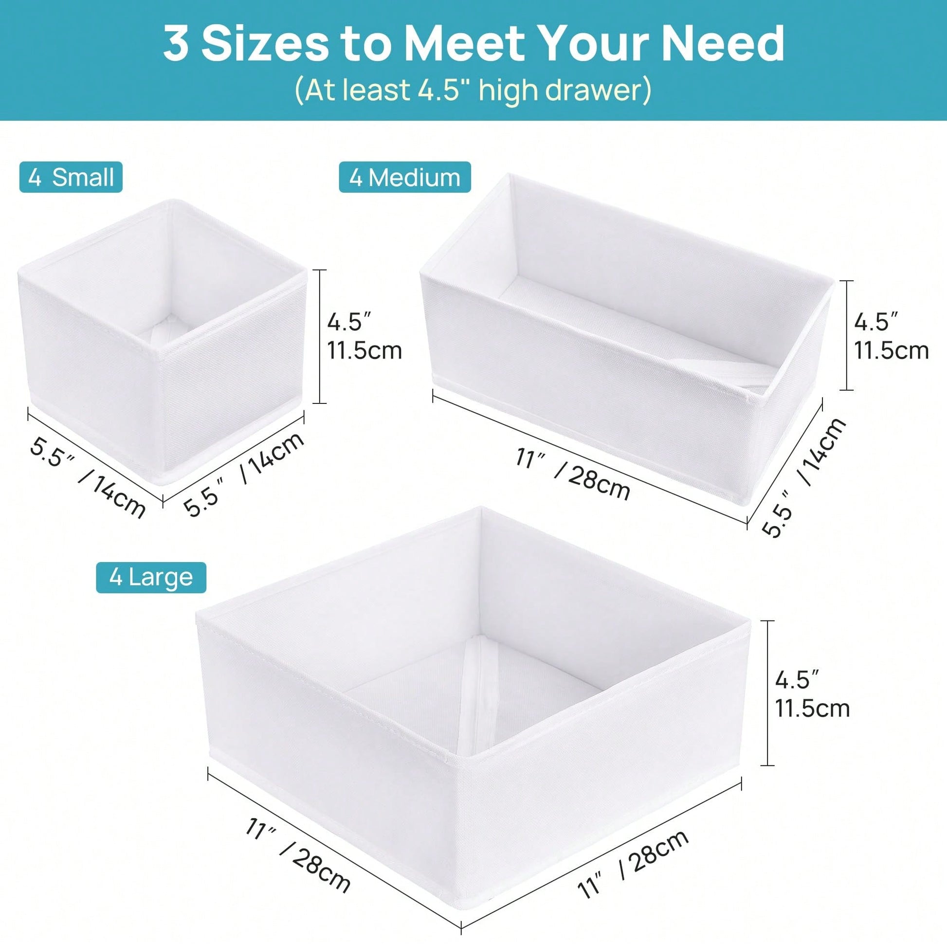Oaoleer 12 Pack Baby Clothes Organizer, Dresser Drawer Organizer For Baby Clothing, Foldable Fabric Closet Drawer Storage Bins
