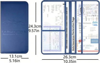 OBDMASTER Red Car Registration And Insurance Holder With Magnetic Closure For Glove Box Organizers Car Document Holder Car Document Organizer Car