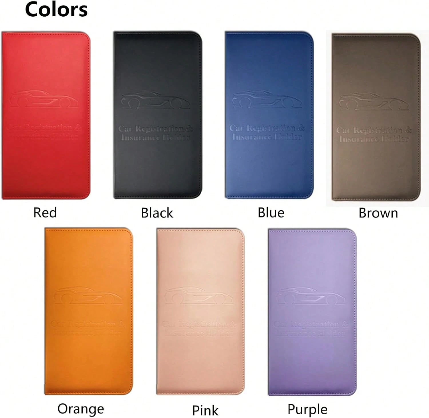 OBDMASTER Red Car Registration And Insurance Holder With Magnetic Closure For Glove Box Organizers Car Document Holder Car Document Organizer Car