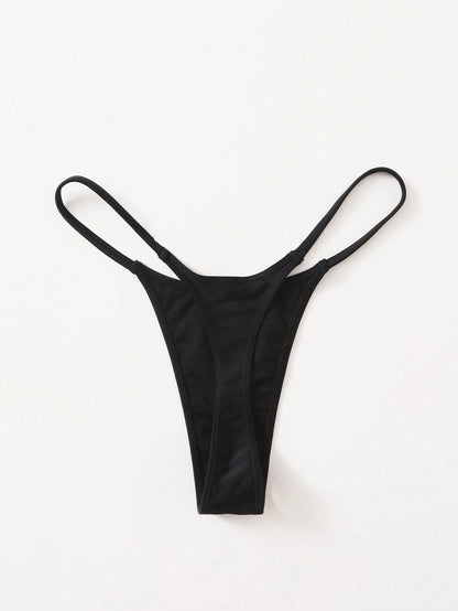 Oceva Solid Color Fashionable Sexy Thong Bikini Bottom