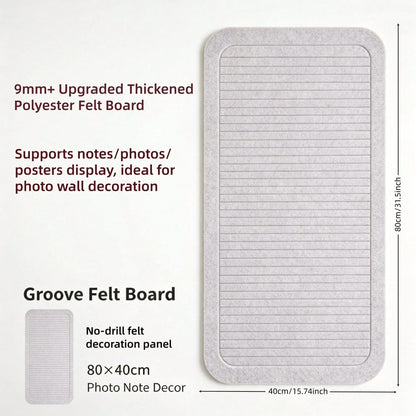 One No-Drilling Vertical-Groove Felt Board: Perfect For Photo Wall Displays, Student Memos, Office & Classroom Bulletins. Supports Notes, Photos, Posters & DIY Decor. Ideal For Multi-Scene Use