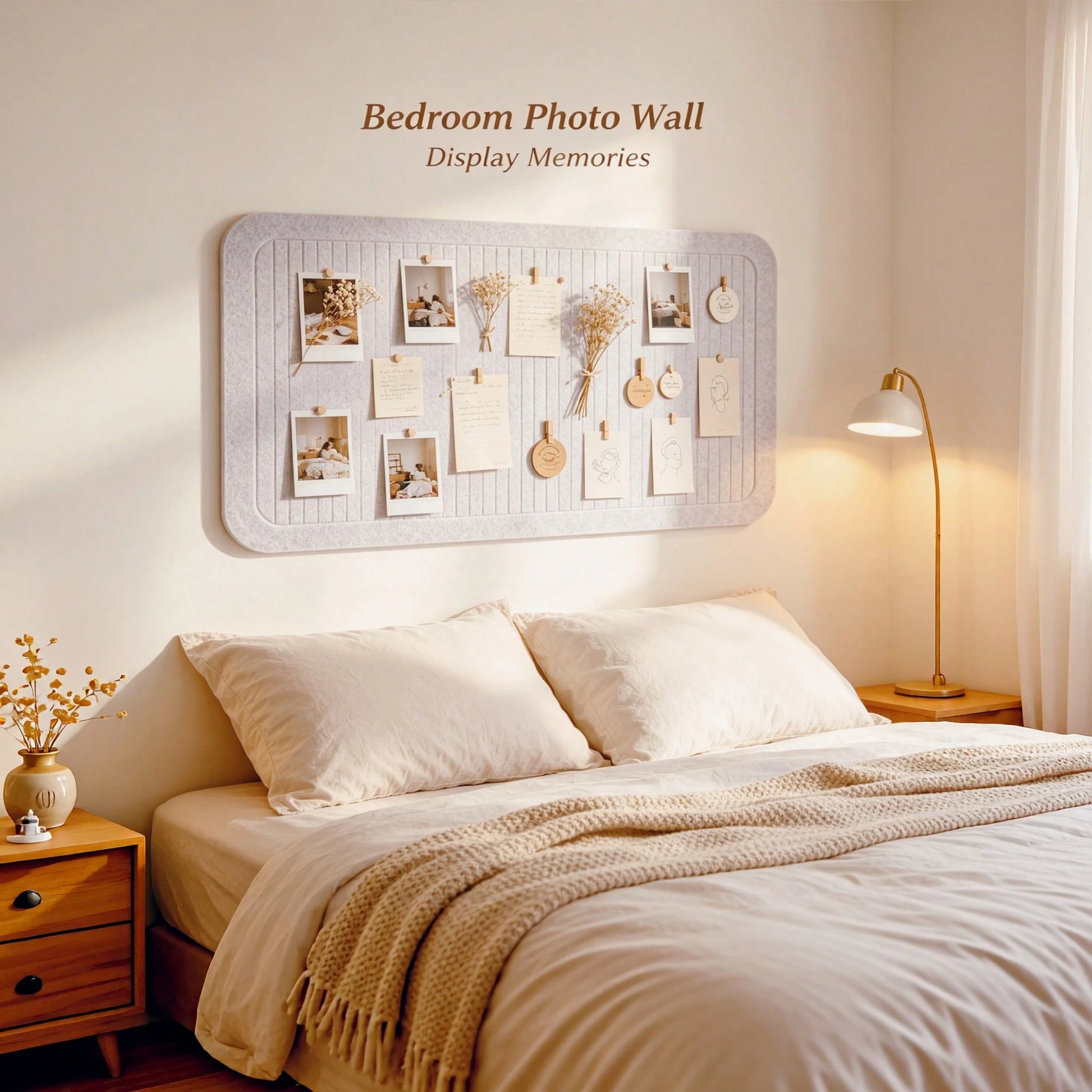 One No-Drilling Vertical-Groove Felt Board: Perfect For Photo Wall Displays, Student Memos, Office & Classroom Bulletins. Supports Notes, Photos, Posters & DIY Decor. Ideal For Multi-Scene Use