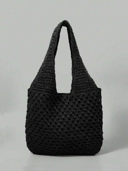 Ontre Vacation Casual Versatile Hollow Straw Shoulder Bag
