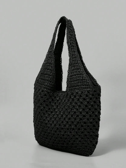 Ontre Vacation Casual Versatile Hollow Straw Shoulder Bag