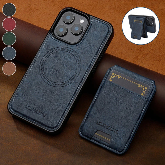 OUKNOEO Detachable Magnetic Wireless Charging Faux Leather Case Compatible With IPhone 18 17e Air 16e 15 14 13 Pro Max S26 S25 Edge S24 UItra Plus A37 A57 Pixel 11 Pro XL 10A 9A 8 7 With Card Box 3 Ca