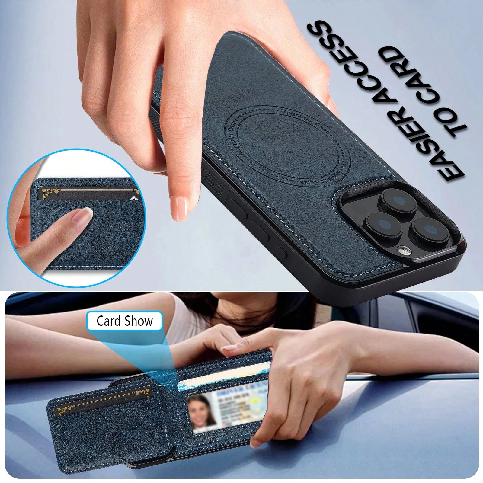 OUKNOEO Detachable Magnetic Wireless Charging Faux Leather Case Compatible With IPhone 18 17e Air 16e 15 14 13 Pro Max S26 S25 Edge S24 UItra Plus A37 A57 Pixel 11 Pro XL 10A 9A 8 7 With Card Box 3 Ca