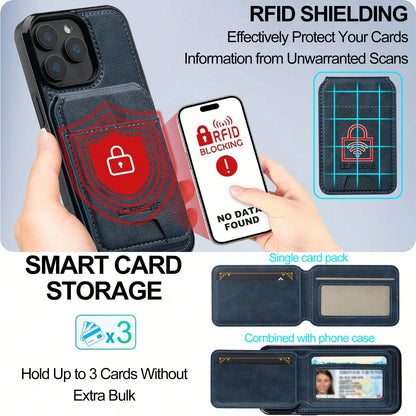 OUKNOEO Detachable Magnetic Wireless Charging Faux Leather Case Compatible With IPhone 18 17e Air 16e 15 14 13 Pro Max S26 S25 Edge S24 UItra Plus A37 A57 Pixel 11 Pro XL 10A 9A 8 7 With Card Box 3 Ca