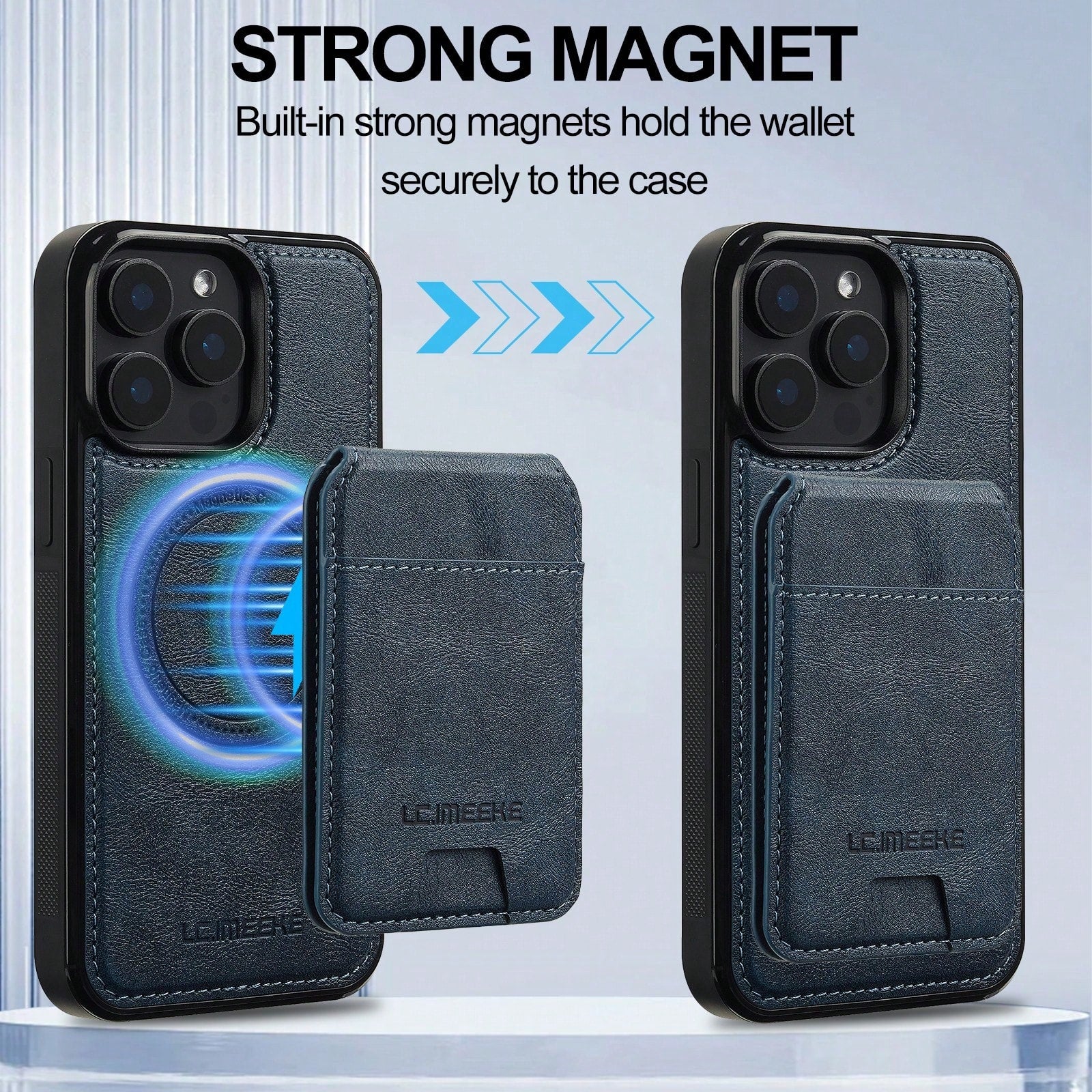 OUKNOEO Detachable Magnetic Wireless Charging Faux Leather Case Compatible With IPhone 18 17e Air 16e 15 14 13 Pro Max S26 S25 Edge S24 UItra Plus A37 A57 Pixel 11 Pro XL 10A 9A 8 7 With Card Box 3 Ca