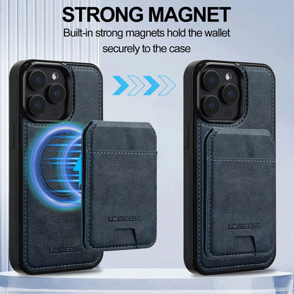 OUKNOEO Detachable Magnetic Wireless Charging Faux Leather Case Compatible With IPhone 18 17e Air 16e 15 14 13 Pro Max S26 S25 Edge S24 UItra Plus A37 A57 Pixel 11 Pro XL 10A 9A 8 7 With Card Box 3 Ca