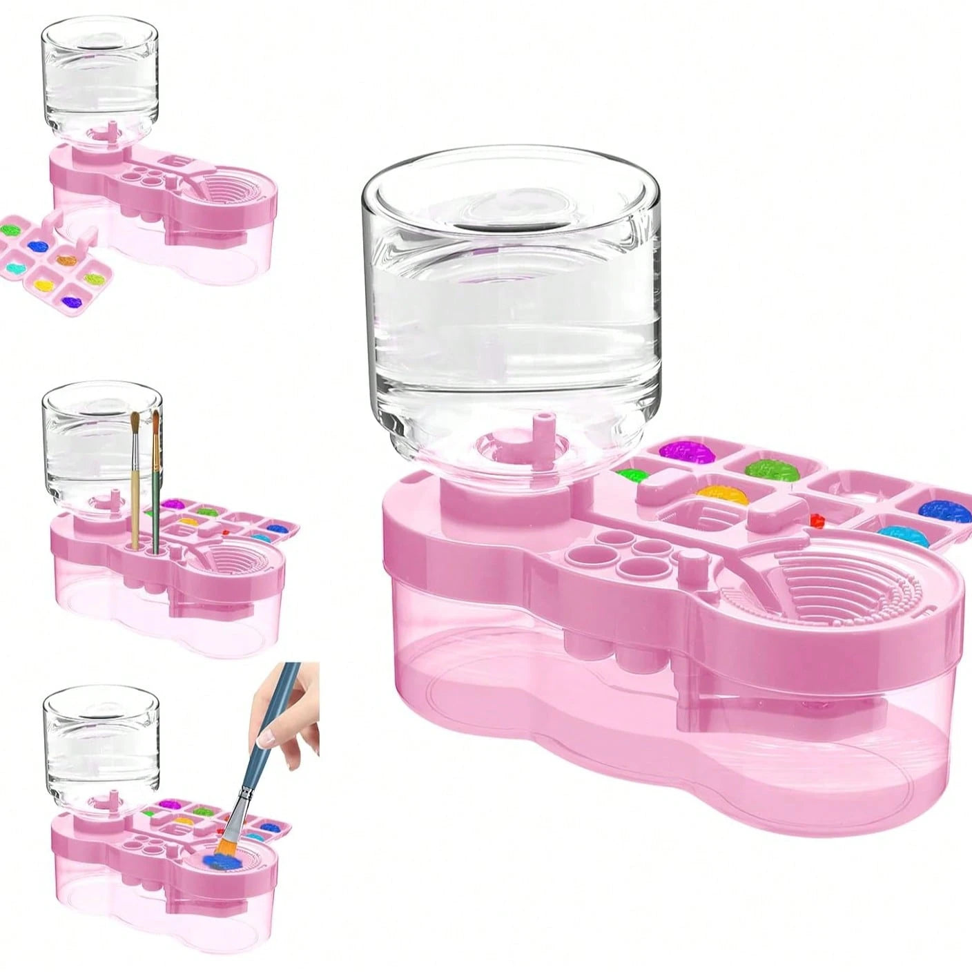 Paint Brush Cleaner Tool, Washing My Brush, Water Cycle Watercolor Brushes Rinser With Holder And Palette, Brushes Rinser Dispenser, Painting Art Supplies Stuff For Artist Beginner