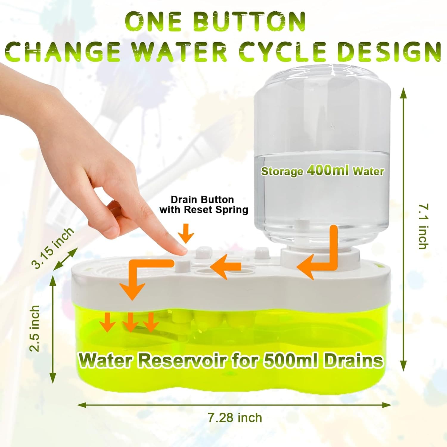 Paint Brush Cleaner Tool, Washing My Brush, Water Cycle Watercolor Brushes Rinser With Holder And Palette, Brushes Rinser Dispenser, Painting Art Supplies Stuff For Artist Beginner