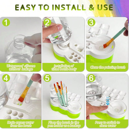Paint Brush Cleaner Tool, Washing My Brush, Water Cycle Watercolor Brushes Rinser With Holder And Palette, Brushes Rinser Dispenser, Painting Art Supplies Stuff For Artist Beginner