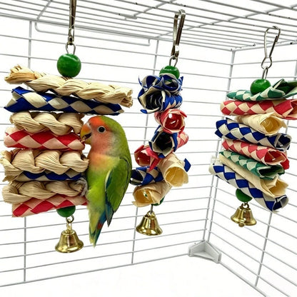 Parrot Toys Bird Supplies Corn Husk Paper String Parrot Calcium Supplement Cuttlebone Chewing String Bird Chewing String Bird Toys Budgie Cockatiel Budgie Cage Play Supplies
