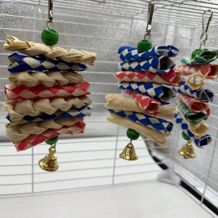 Parrot Toys Bird Supplies Corn Husk Paper String Parrot Calcium Supplement Cuttlebone Chewing String Bird Chewing String Bird Toys Budgie Cockatiel Budgie Cage Play Supplies