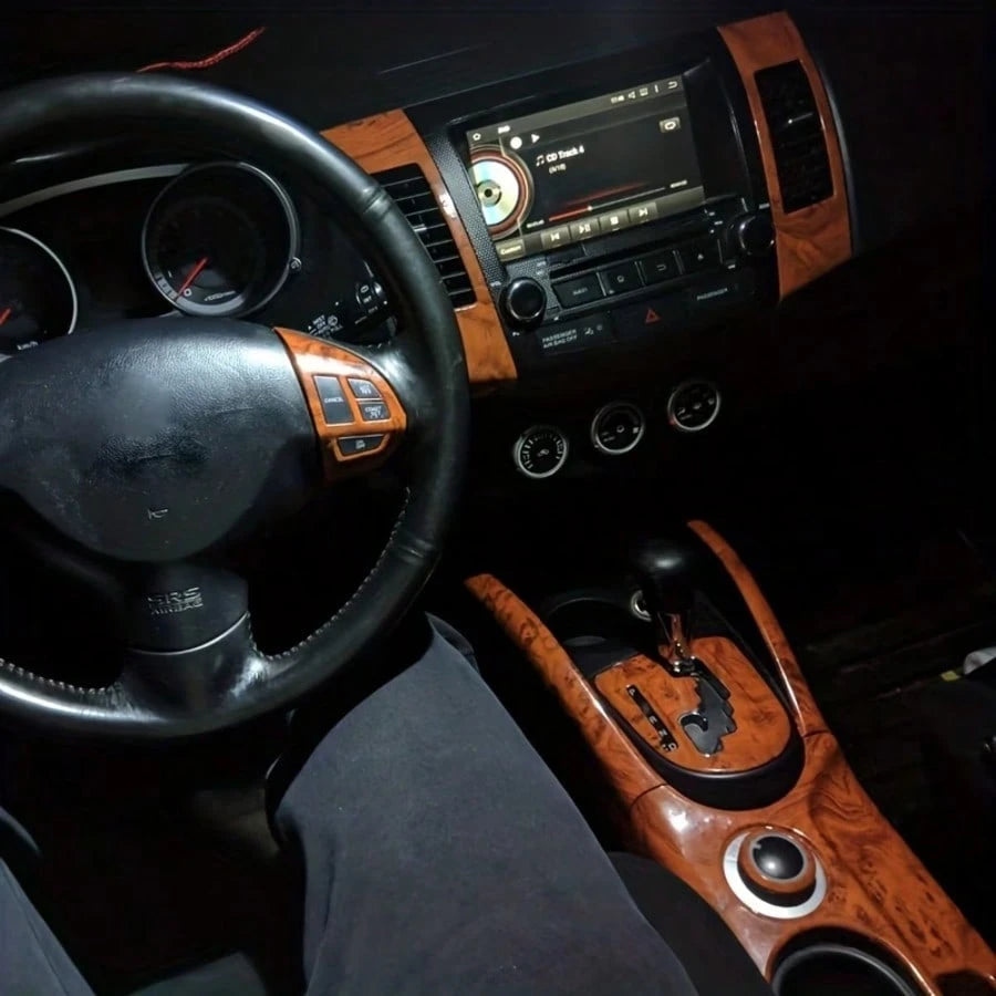 Pear Wood Car Vintage Texture, Pear Wood Grain Natural Smooth Flow With Strong Stretchability, Fits Center Console With Multiple Angles, No Wrinkles, Easy Daily Cleaning