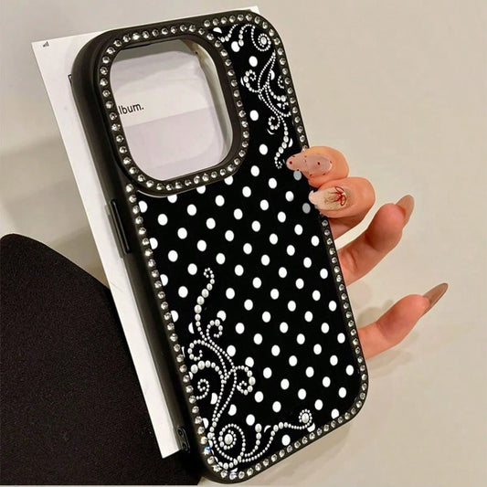 Pearl Polka Dream Patterned Card Holder Leather Is Compatible With 17 Pro//16/15/14/13/12/11. S22/S23/S24/25. It's An, Valentine's Day, And New Year's, Boyfriends, Girlfriends, And Family.