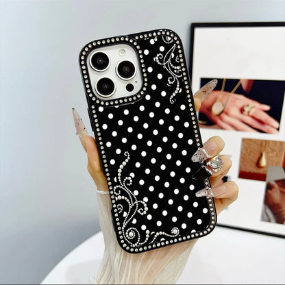 Pearl Polka Dream Patterned Card Holder Leather Is Compatible With 17 Pro//16/15/14/13/12/11. S22/S23/S24/25. It's An, Valentine's Day, And New Year's, Boyfriends, Girlfriends, And Family.