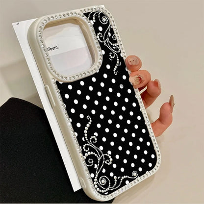Pearl Polka Dream Patterned Card Holder Leather Is Compatible With 17 Pro//16/15/14/13/12/11. S22/S23/S24/25. It's An, Valentine's Day, And New Year's, Boyfriends, Girlfriends, And Family.