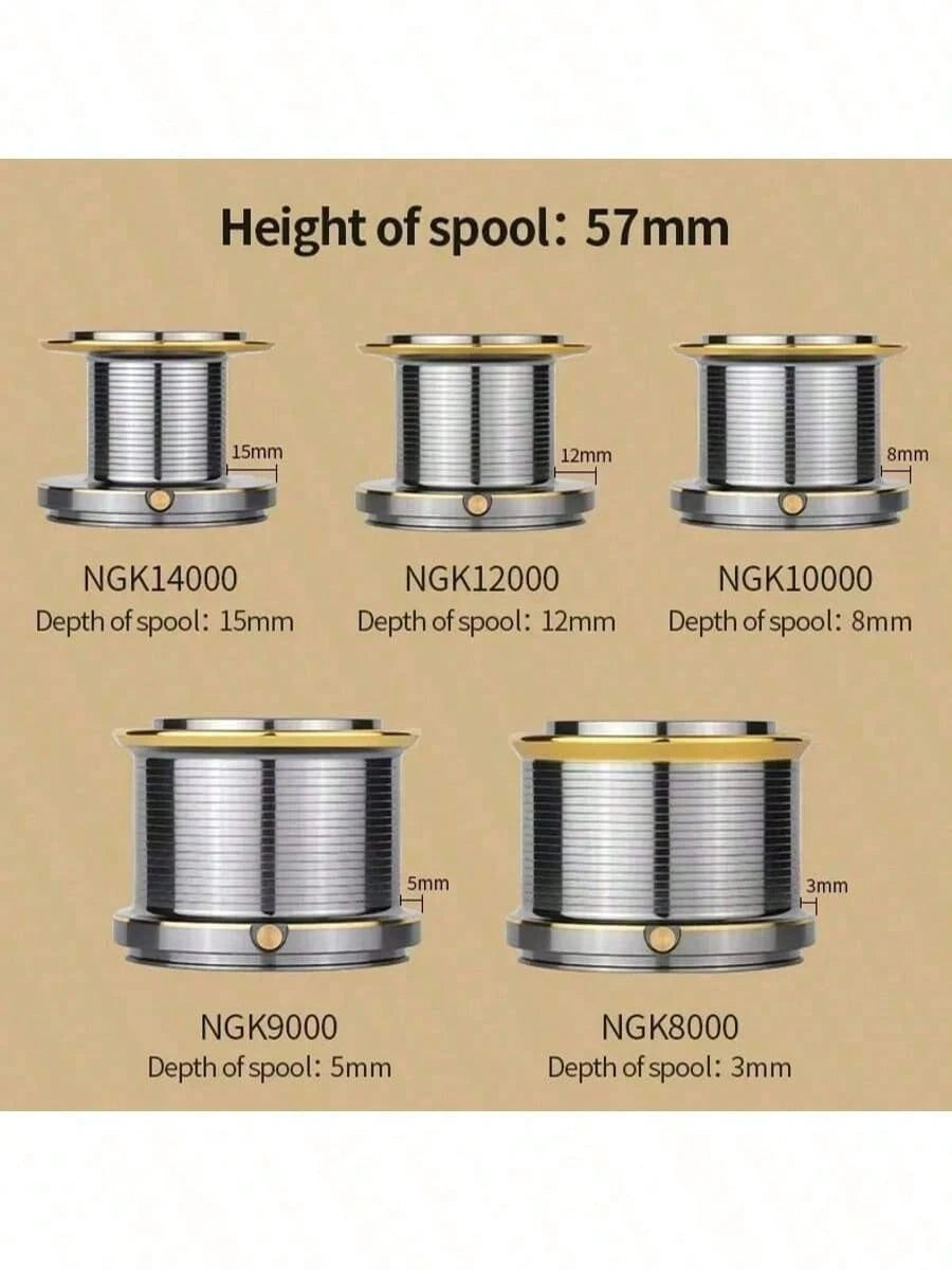 PENN Metal NGK8000-14000 Spinning Reel 4.8:1 6+1BB 25KG Max Drag Long Cast Powerful Saltwater Surf Spinning Fishing Reel