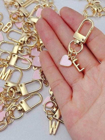 Personalized Heart-Shaped Pendant, Can Engrave Initial And Message/Love Letter| Heart-Shaped Keychain| Customized Bag Charm| Gift, Keychain, Unique Phone Accessories, Minimalist Design, Suitable Fo