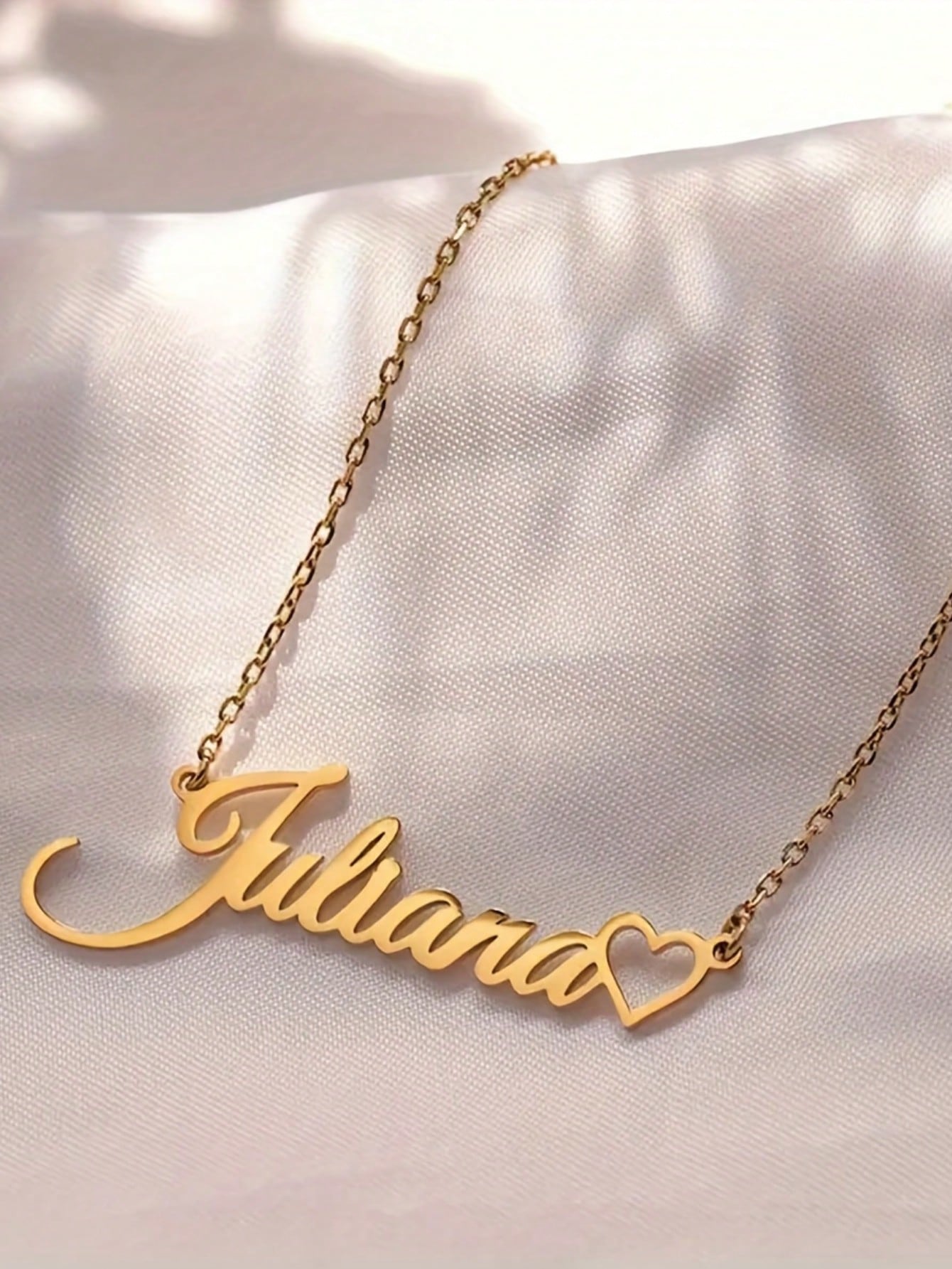 Personalized Name Necklace- Stainless Steel Heart Pendant In Cursive Font, Valentine's Day Gift, Everyday Party Wear, Elegant, Stylish, Cute, Custom, Ideal Gifts For Her, Back To School Fashion, Grad